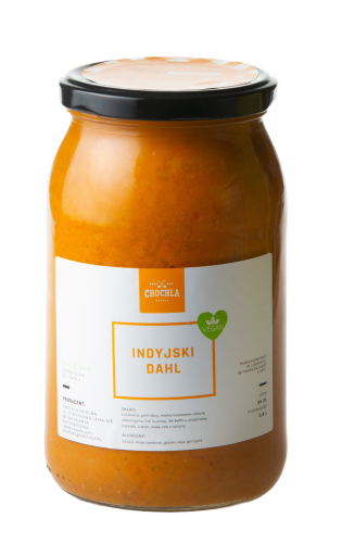 zupa indyjski dahl wegańska z soczewicą w słoiku mleczko kokosowe