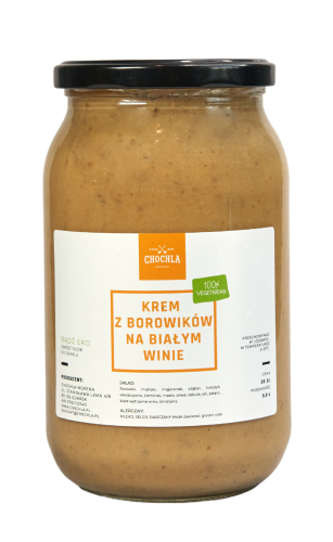 krem borowikowy na białym winie w słoiku zupa