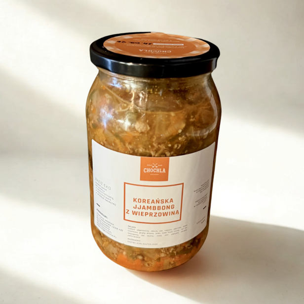 koreańska zupa w słoiku z wieprzowiną